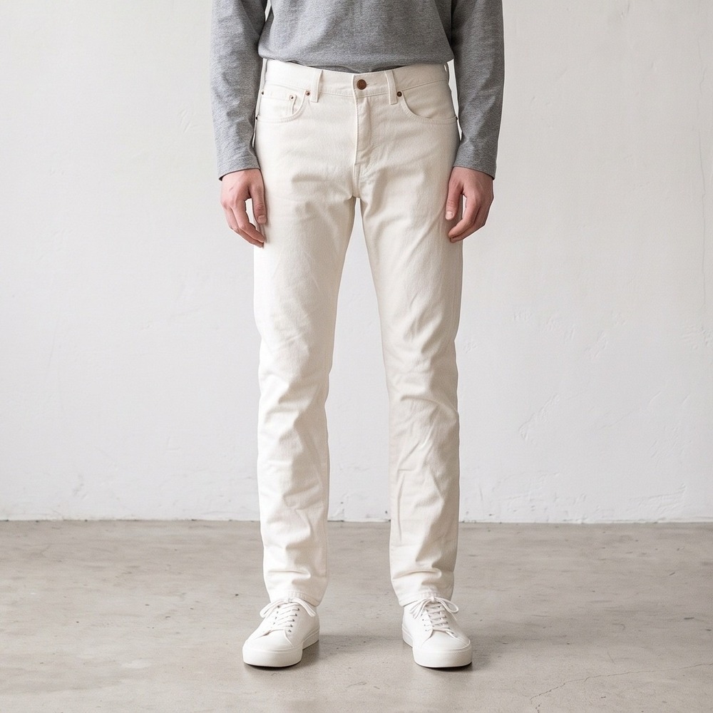 Acne Studios Ace Mens Jeans 32x32 White Skinny Leg Regular Waist Minimalist